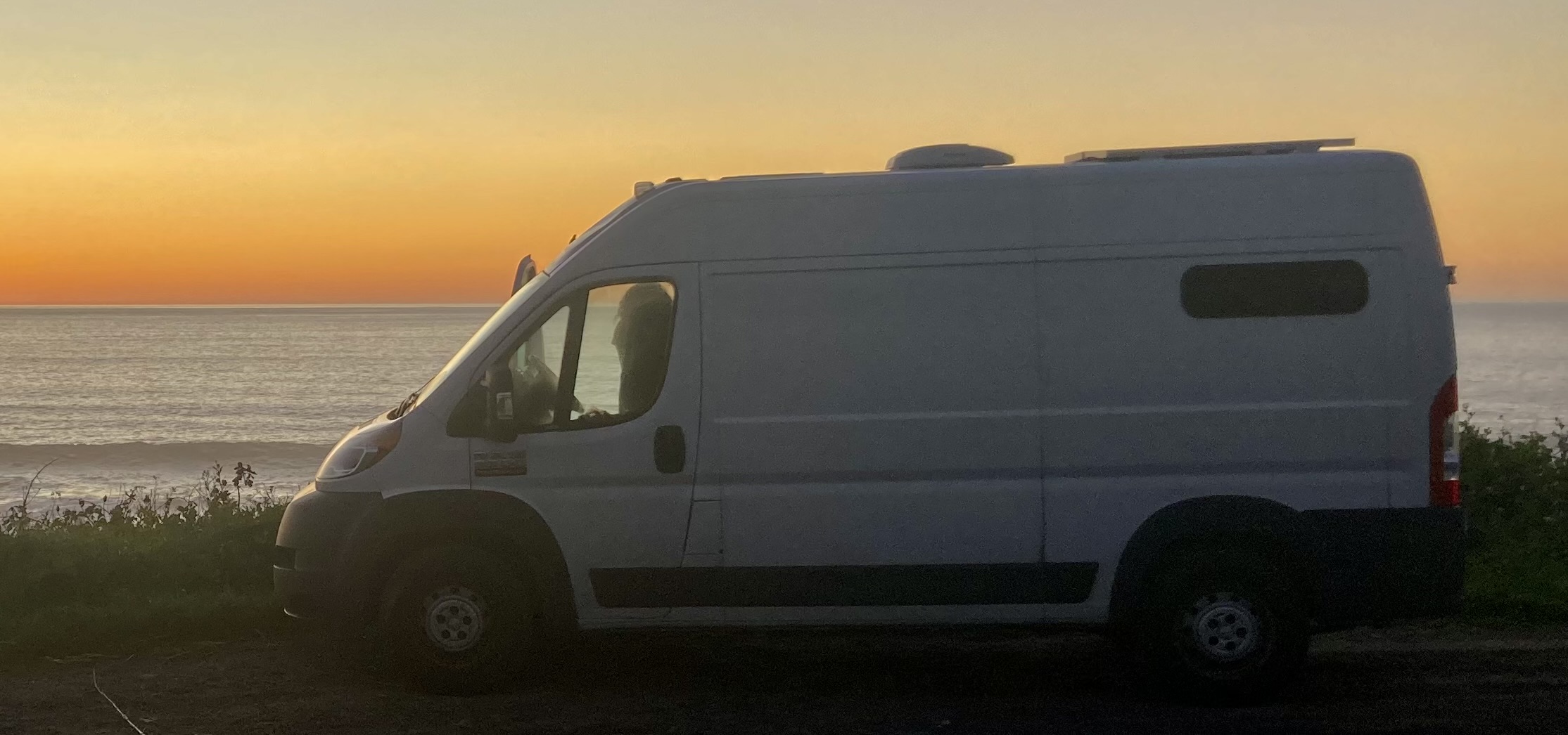 van on the coast